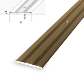 Aliumininė grindų juostelė HESORA H 03 D4, 3.5 x 90 cm,  mat.šampano spalvos, kilmės šalis ES