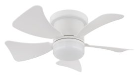 Pakabinamas LED šviestuvas su ventiliatoriumi GLOBO Hines, 10W, 230V, 3000-6500K, 750lm, baltos spalvos, dimeriuojamas, valdomas pulteliu, vent. galia 15W, 406x406x130 mm, 03609W