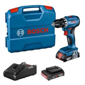 Akumuliatorinis gręžtuvas BOSCH Professional GSR 18V-45, 2x2.0 Ah, maks. sukimo momentas 45 Nm, lagamine