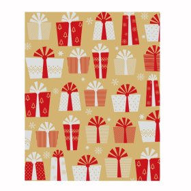 Kalėdinis dovanų maišelis JUMBO, kraft popierius, 39,5 x 32 x 10 cm, įvairių dizainų