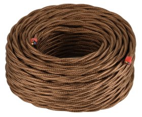 Instaliacinis tekstilinis kabelis ELECTRALINE Frrtx, 3x2.5 mm, rudos sp., 20 m