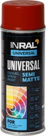 Aerozoliniai dažai INRAL Universal, ugnies raudona RAL3000, pusiau mat., 400ml