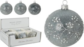 Kalėdinės eglės žaisliukas, su šakelių piešiniu, 10 cm, 3 skirtingos sp.