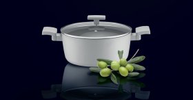 Puodas su dangčiu AMBITION GRIS, 20 cm, 2,2 l, su Qualum Basic danga, ST