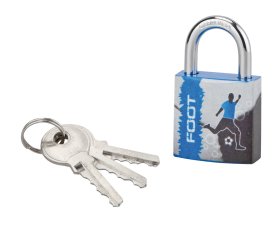 Pakabinama spyna THIRARD, geležinė, FUTBOLAS, 30 mm 3 raktai, 109013