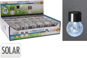 Pakabinama LED terasos lemputė, skersmuo 6 cm, su saulės baterija