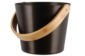Pirties kibiras RENTO, aliuminis / bambukas, talpa 5 l, 23 x 23 cm, rudos spalvos