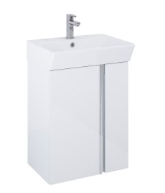 Vonios spintelės komplektas ELITA Skye 50, 70,7 x 50,5 x 38,6 cm, apatinis, pakabinamas, su praustuvu, balta blizgi, lėto atidarymo durelės, 2D, 168348