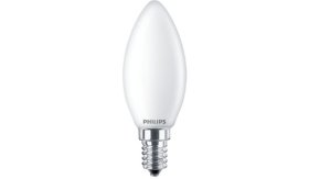LED lempa PHILIPS, 6,5W (=60W), E14 B35 žvakė, 220-240V, 2700K, 806 lm, filamentinė, matinė