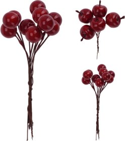 Įsmeigiama dekoracija, su uogomis arba su obuoliais, 14 cm, raudonos sp.