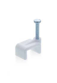 Kabelio laikiklis XIDO, plokščias, 5 mm, baltos sp., 100 vnt., KLP5-W