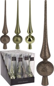 Kalėdinės eglutės viršūnė, įvairaus dizaino, žalios sp., aukštis - 27,5 cm