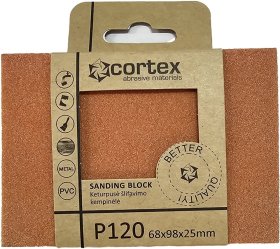 Kempinė šlifavimui CORTEX BQ, 68x98x25 mm, P120, aliuminio oksidas su keramika