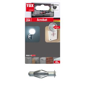 Inkarinis varžtas GKP TOX Acrobat, M6/37 mm, metalinis, 4 vnt.