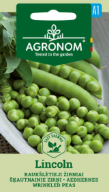 Daržovių sėklos, AGRONOM žirniai sėjamieji raukšlėtieji LINCOLN, 10 g.
