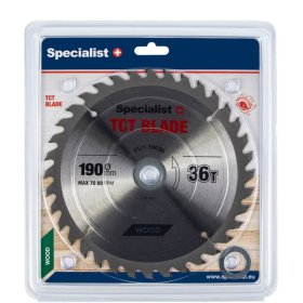 Medienos pjovimo diskas SPECIALIST+, 190 x 36T x 30/20/16 mm