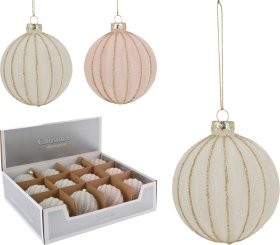 Eglutės žaisliukas, stiklinis, kreminės arba rožinės sp., 1 vnt., 80 mm