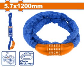 Dviračio spyna WADFOW WBK4157, 5 skaitmenų kodas, d-5,7 mm, 1200 mm