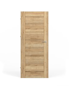 Laminuotos vidaus durys su užlaida VIVENTO PL-01, kairinės, spl. Halifax oak, 2030x744x40 mm