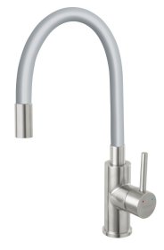 Plautuvės maišytuvas FERRO Zumba Bza4Sss, nerūdijančio plieno  korpusas, sidabrinis snapas