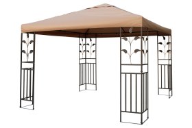 Sodo pavėsinė Lukas, 300 x 300 cm, aukštis 250 cm, plieninis antracito sp. rėmas, stogas 180 g/m², rudos sp. poliesteris