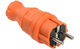 Kištukas SPECTOR LIGHT, guminis, kištukas su įžeminimu, 16 A, IP44, oranžinės sp., 10401S