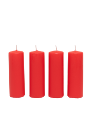 Žvakių rinkinys, 4 x 12 cm, 4 vnt., raudona sp.