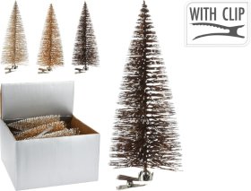 Kalėdinė dekoracija Eglutė, prisegama, aukso, rudos sp., 14 cm