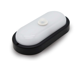 Specialiųjų patalpų LED šviestuvas ORRO BL198EP02-PIR, 12W, 840 lm, IP54, su PIR judesio davikliu, virštinkinis, juodos sp., ovalo formos, A171500012