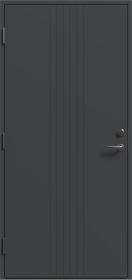 Lauko durys su medine stakta VALGE Iris, kairinės, spalva tamsiai pilka, matmenys 2080 x 980 x 92 mm, A140270088