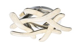 Pakabinamas LED šviestuvas GLOBO Nabro, 60W, 230V, 4721 lm, 3500K, chromas, akrilas, akrilo kristalai, 560 x 130 mm, 67833-60