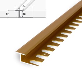 Aliumininis grindų profilis HESORA H 21 D1, 1,5 x 1 x 250 cm, universalus, lankstus, mat.aukso spalvos, kilmės šalis ES