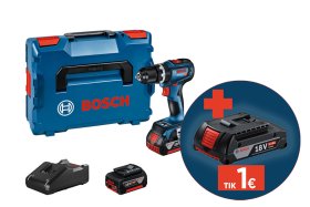 Akumuliatorinis smūg. suktuvas BOSCH Professional GSB 18V-90, 18 V, komplekte 2 x 5,0 Ah akumuliatoriai ir kroviklis, lagaminas, 06019K6106