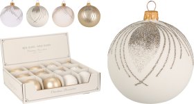 Eglutės žaisliukas, dekoruotas povo plunksna, įv. spalvų, skersmuo 8 cm