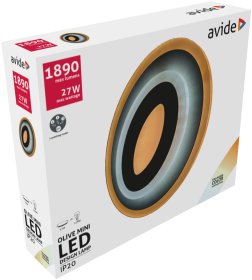 Lubinis LED šviestuvas AVIDE Olive At-9569/4425, 27 W, 200-265 V, 5000 K, 1890-2150 lm, IP20, 3 švietimo režimai, 200 x 40 mm