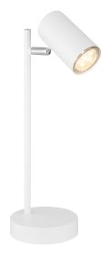 Stalinis nakties šviestuvas GLOBO Robby, GU10, 1 x 5W, 230V, su jungikliu ant 1,5 m ilgio laido, metalinis, baltos sp., 120 x 120 x 350 mm, 57910TW