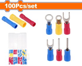 Laidų antgalių rinkinys WADFOW Wtt1B01, skirtingų rūšių, įvairiaspalviai, 100 vnt.