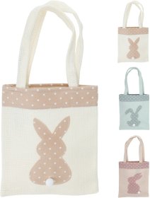 Medžiaginis maišelis su zuikio motyvu, 3-ų skirtingų dizainų, 21 cm