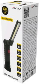 LED žibintuvėlis ENTAC En-9847, 3W+1W, 120 lm, IP65, atstumas 50 m, pakraunamas nuo USB, komplektacijoje krovimo laidas, su magnetu, 154x48x53 mm