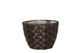 Lauko vazonas 4Living Chocolate, pintas, tamsiai rudos sp., 19 x 19 x 14 cm.