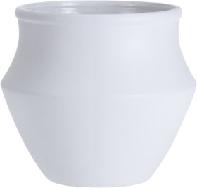 Keraminis lauko vazonas, baltos sp., 21 x 21 x 18 cm.