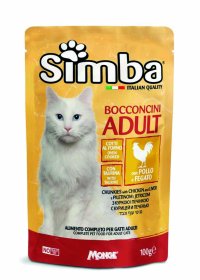 Konservuotas kačių ėdalas SIMBA, su vištiena ir kepenimis, 100 g