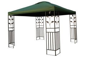 Sodo pavėsinė Lukas, 300 x 300 cm, aukštis 250 cm, plieninis antracito sp. rėmas, stogas 180 g/m², žalios sp. poliesteris