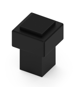 Durų atrama, kvadratinė, juoda, aukštis 35 mm