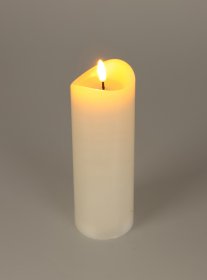 LED žvakė, dramblio kaulo sp., be baterijų, 70 x 150 mm