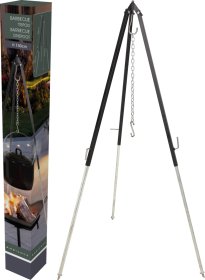 Stovas griliui BBQ, trikojis, plieninis, 150 cm