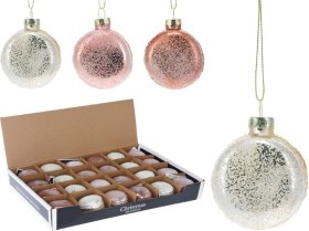 Eglutės žaisliukas Macaron, blizgantis, 3 skirtingos sp., 1 vnt., 65 mm