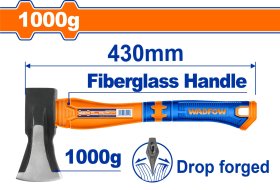 Skaldymo kirvis WADFOW WHM6321, stiklo pluošto rankena, anglinis plienas 45, 1 kg, 430 mm