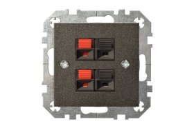 Garsiakalbių lizdas LIREGUS Epsilon, 2 vietų, prispaudžiamas, antracito sp., IGL-4-01.E/J 