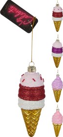 Eglutės žaisliukas Ledai, stiklas, 4 skirtingi dizainai, 4,8 x 4,8 x 12,6 cm